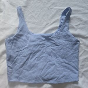 Art Class Sky Light Blue Periwinkle Sleeveless Crop Tank Top